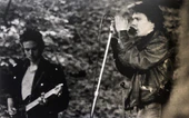 Die Firma performing at the festival. Paul (left) & Faren Matern (right).