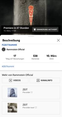 RammWiki - The new Rammstein album Zeit will be released on Friday, April  29, 2022 at 00:00. Fans can get their hands on the album exclusively at the  midnight sale at Dussmann